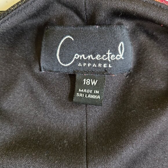 725-14 Connected Apparel Elegant Floral Mesh Faux Wrap dress Size 18W - Picture 8 of 9